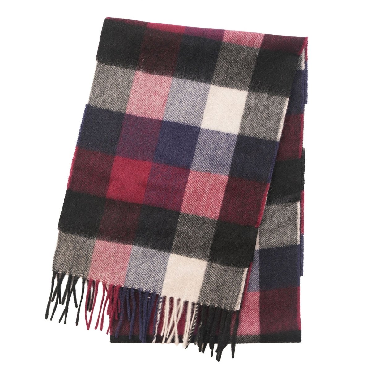 Edinburgh Premium Lightweight Cashmere Scarf - Soft Luxury Wrap - 5 Square Tartan - Blue and Black - Heritage Of Scotland -