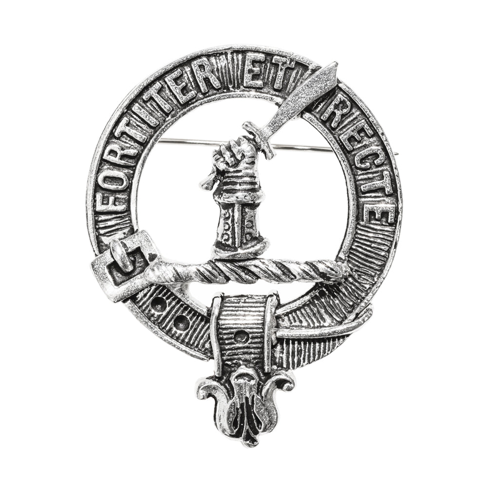 Elliot Clan Badge, Kilt Pin, Lapel Pin, Cufflinks, Keyring/Key Fob & Gift Set — Fine Pewter by Art Pewter — Made in Scotland (Shiny Finish) - Heritage Of Scotland - Badge