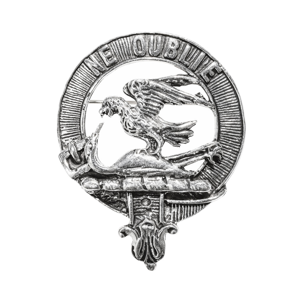Graham Clan Badge, Kilt Pin, Lapel Pin, Cufflinks, Keyring/Key Fob & Gift Set — Fine Pewter by Art Pewter — Made in Scotland (Shiny Finish) - Heritage Of Scotland - Badge
