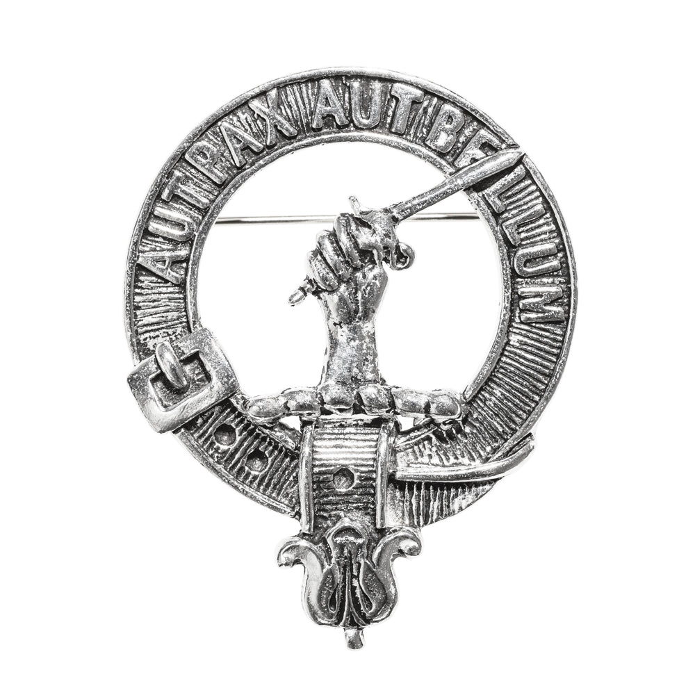Gunn Clan Badge, Kilt Pin, Lapel Pin, Cufflinks, Keyring/Key Fob & Gift Set — Fine Pewter by Art Pewter — Made in Scotland (Shiny Finish) - Heritage Of Scotland - Badge