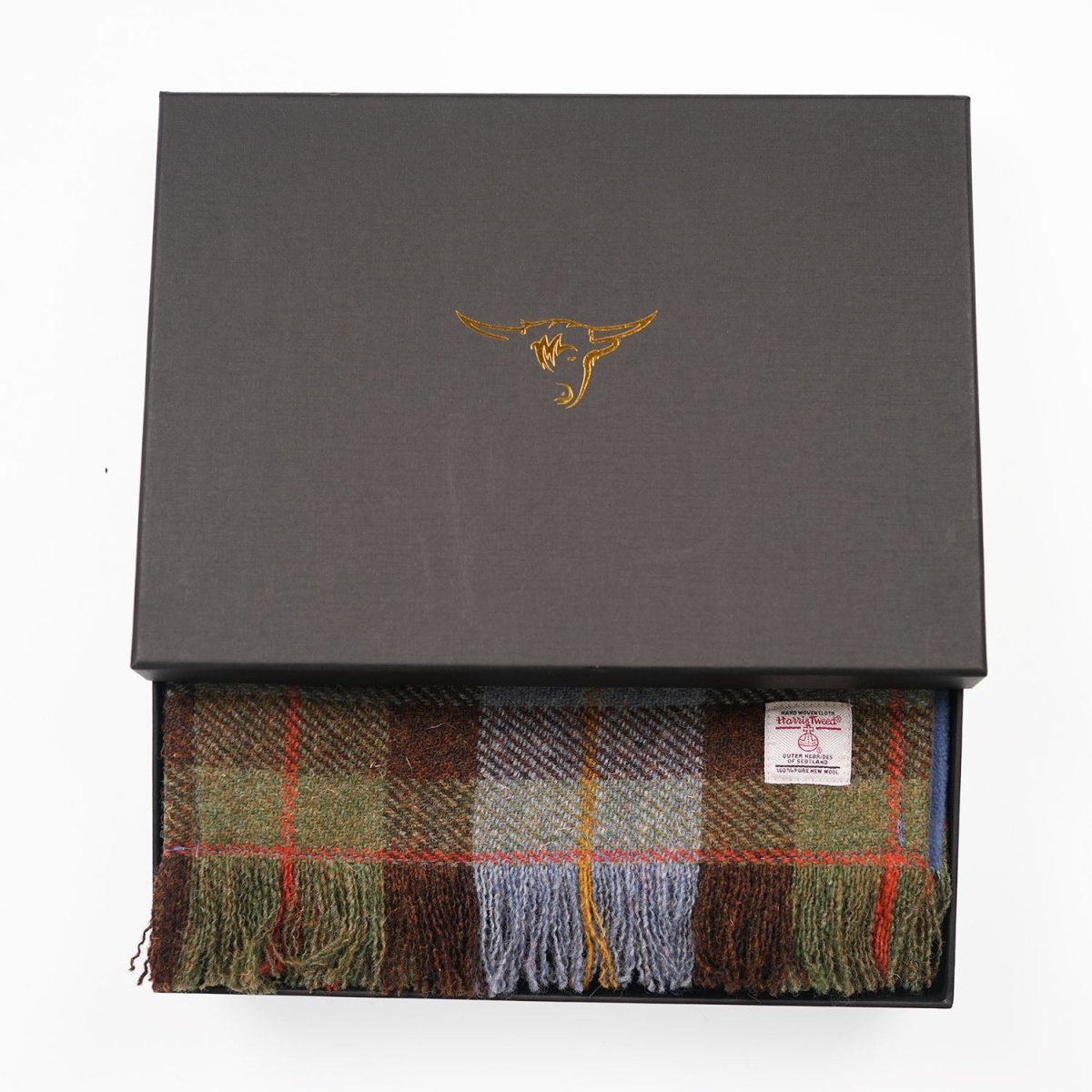 Harris Tweed Fringed Scarf with Fleece Back - MacLeod Tartan - Heritage Of Scotland -