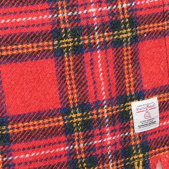 Harris Tweed Fringed Scarf with Fleece Back - Royal Stewart Tartan - Heritage Of Scotland -