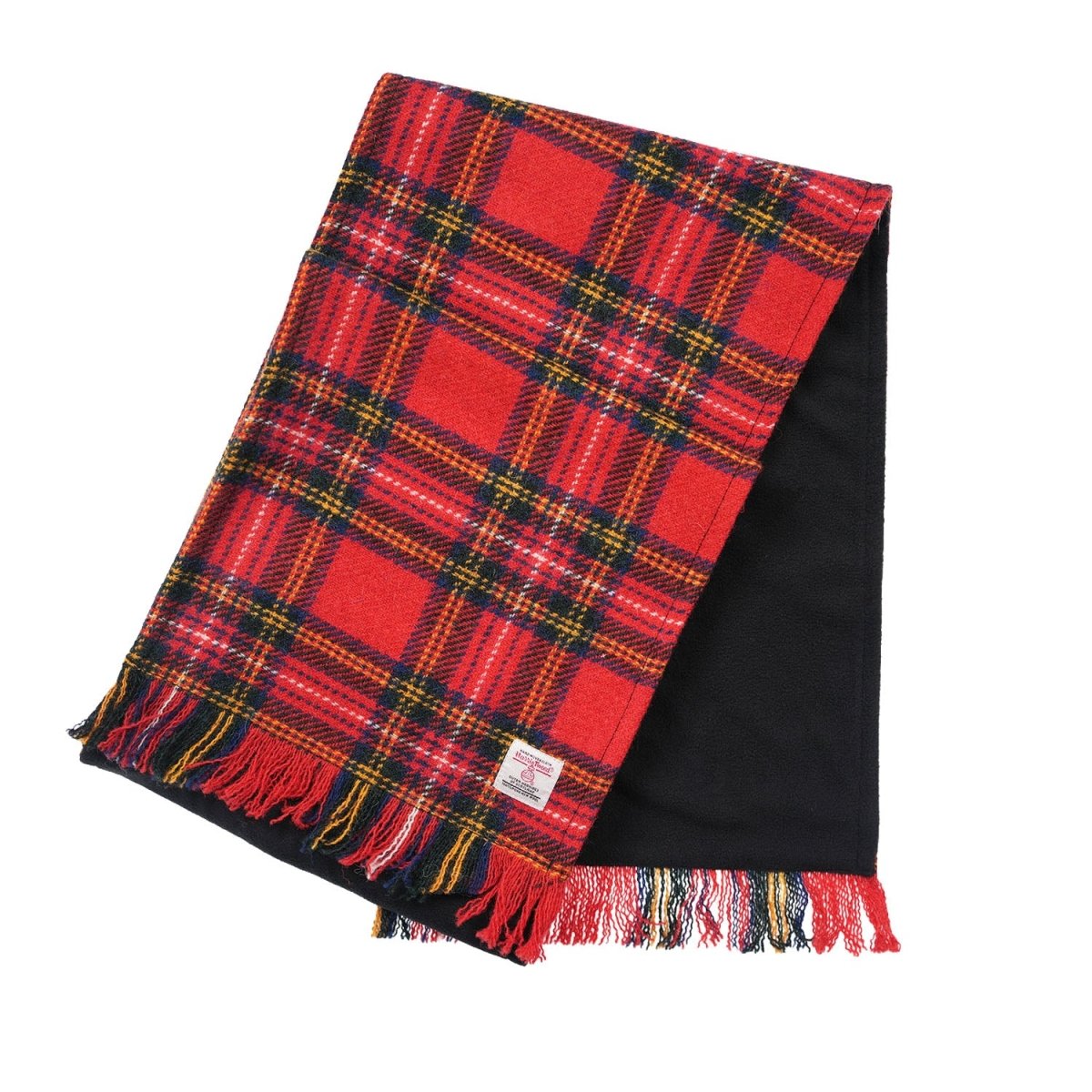 Harris Tweed Fringed Scarf with Fleece Back - Royal Stewart Tartan - Heritage Of Scotland -