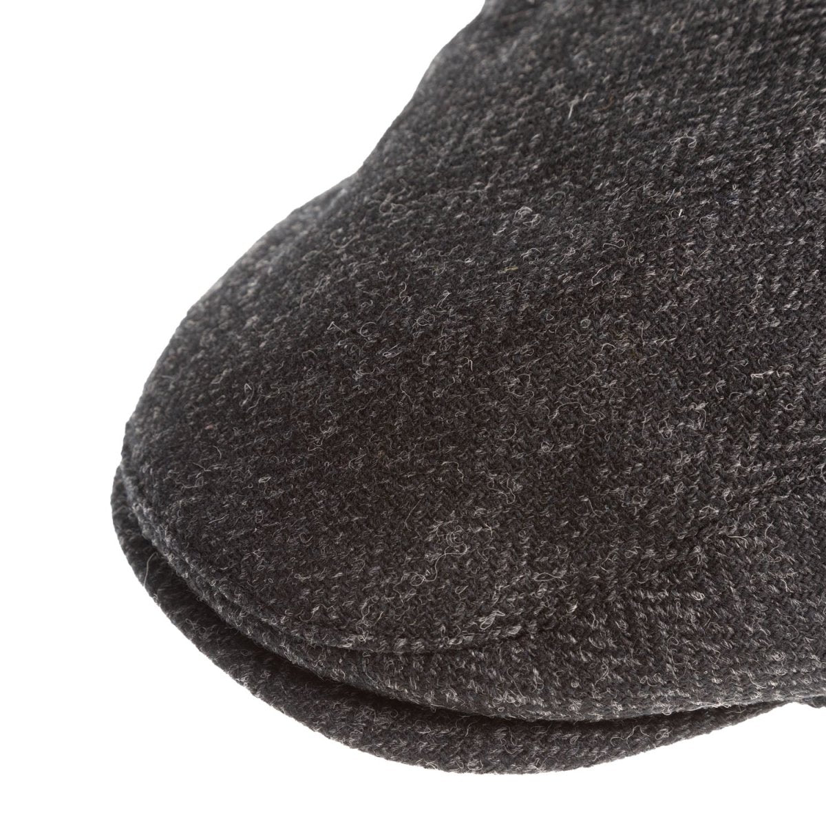 Heddle & Reed Harris Tweed® Flat Cap - Black Herringbone - Heritage Of Scotland - 60
