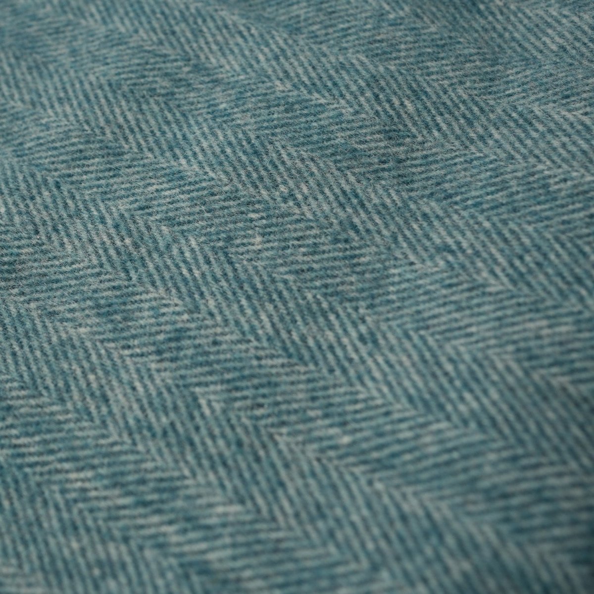 Herringbone Blanket – Pastel Throw with Fringes - TURQUOISE - Heritage Of Scotland -