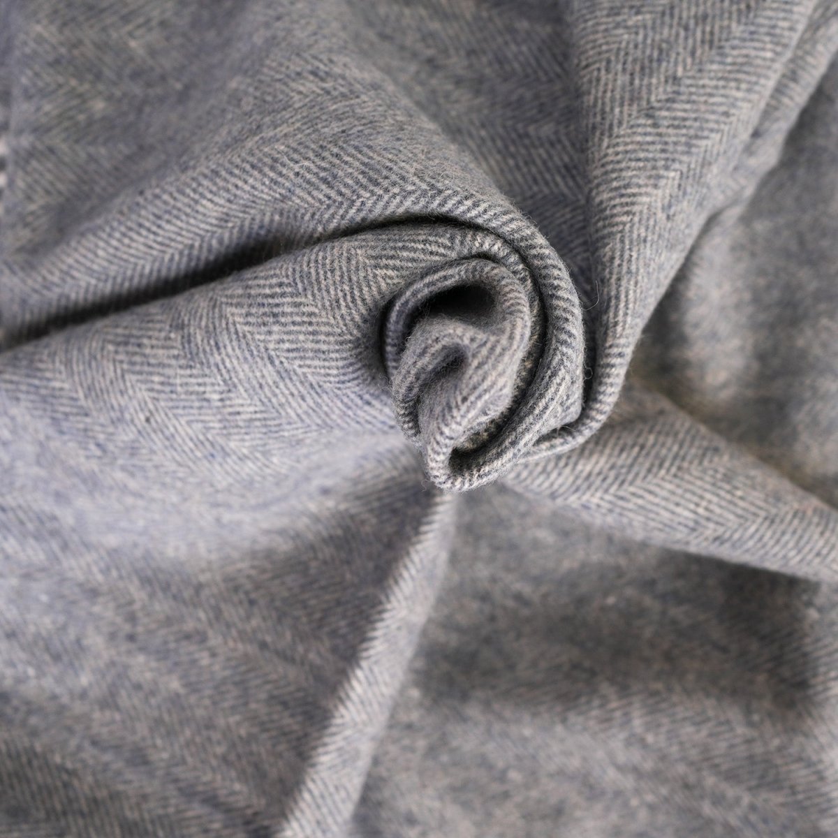 Herringbone Knee Blanket – Pastel Throw with Fringes - Heritage Of Scotland - DENIM