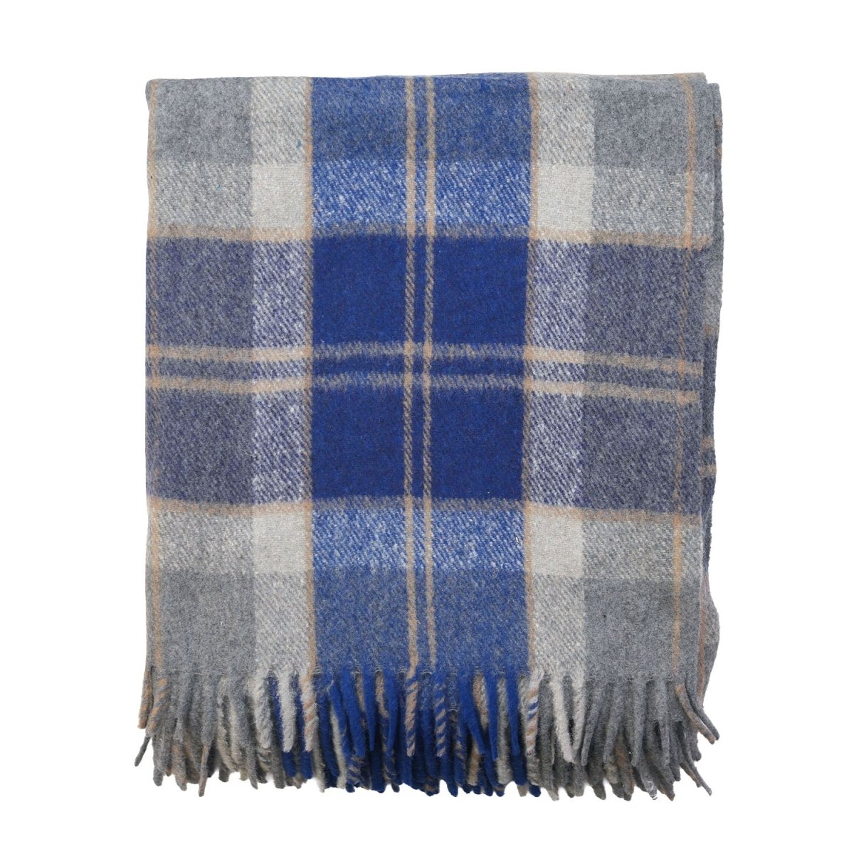 Highland Wool Blend Tartan Blanket Throw – Extra Warm Scottish Wool Blend – BANNOCKBANE SILVER BRIGHT - Heritage Of Scotland -