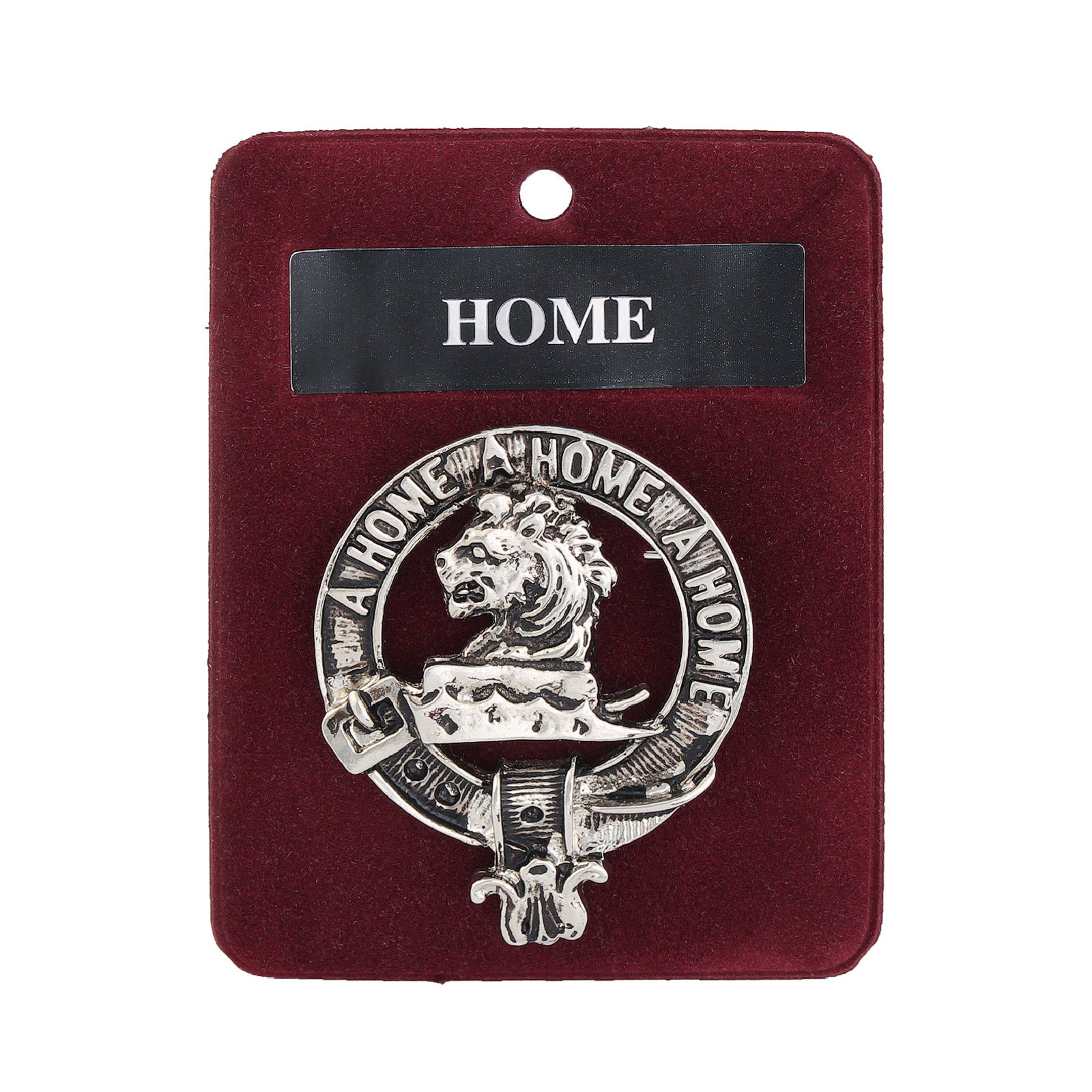 Home Clan Badge, Kilt Pin, Lapel Pin, Cufflinks, Keyring/Key Fob & Gift Set — Fine Pewter by Art Pewter — Made in Scotland (Shiny Finish) - Heritage Of Scotland - Badge