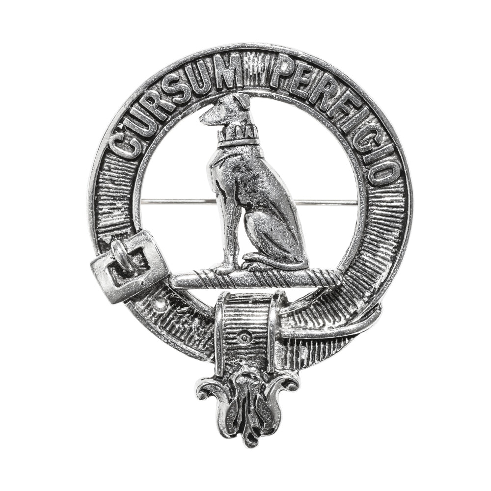 Hunter Clan Badge, Kilt Pin, Lapel Pin, Cufflinks, Keyring/Key Fob & Gift Set — Fine Pewter by Art Pewter — Made in Scotland (Shiny Finish) - Heritage Of Scotland - Badge