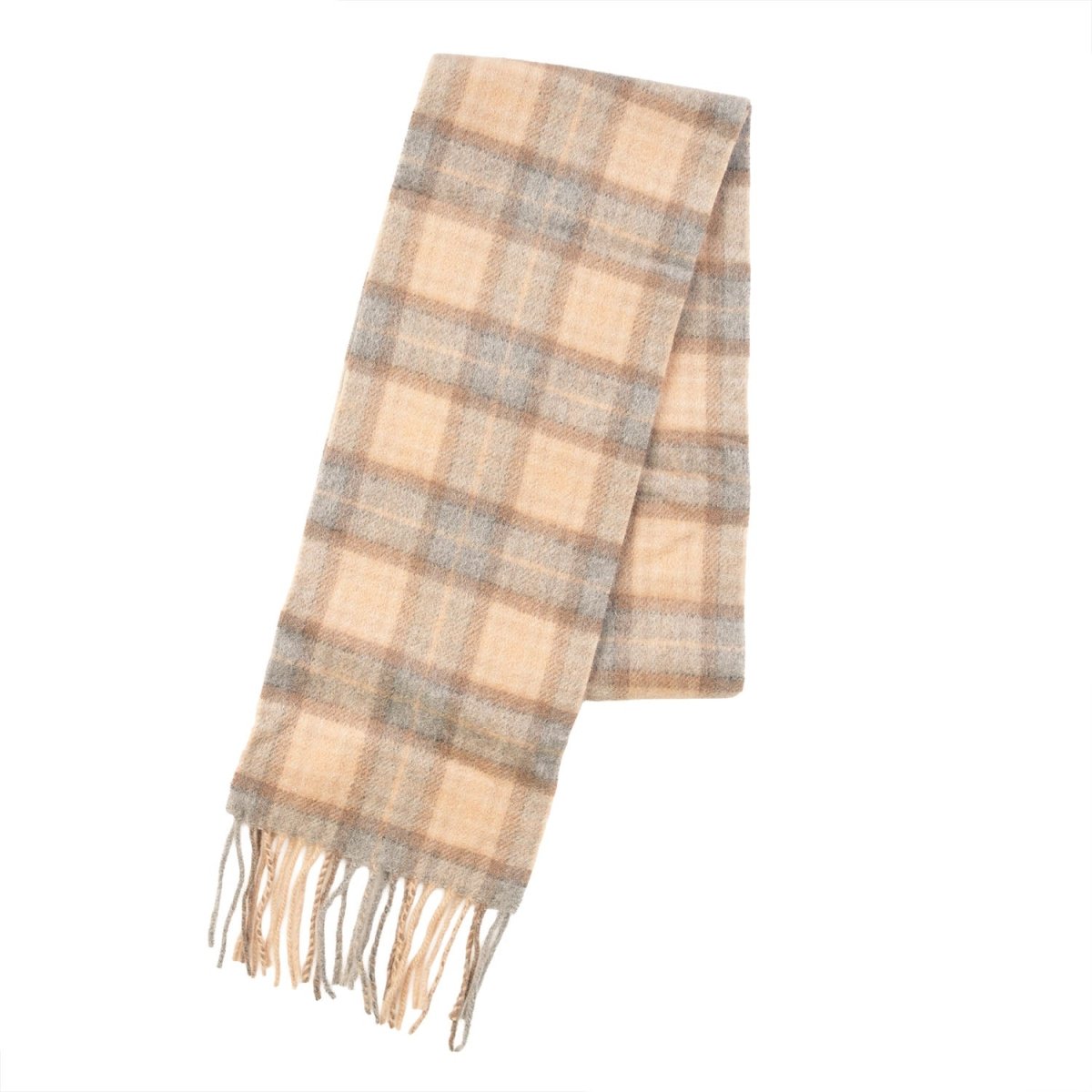 Kids 100% Cashmere Tartan Mini Scarf - MACKELLAR NATURAL - Heritage Of Scotland -