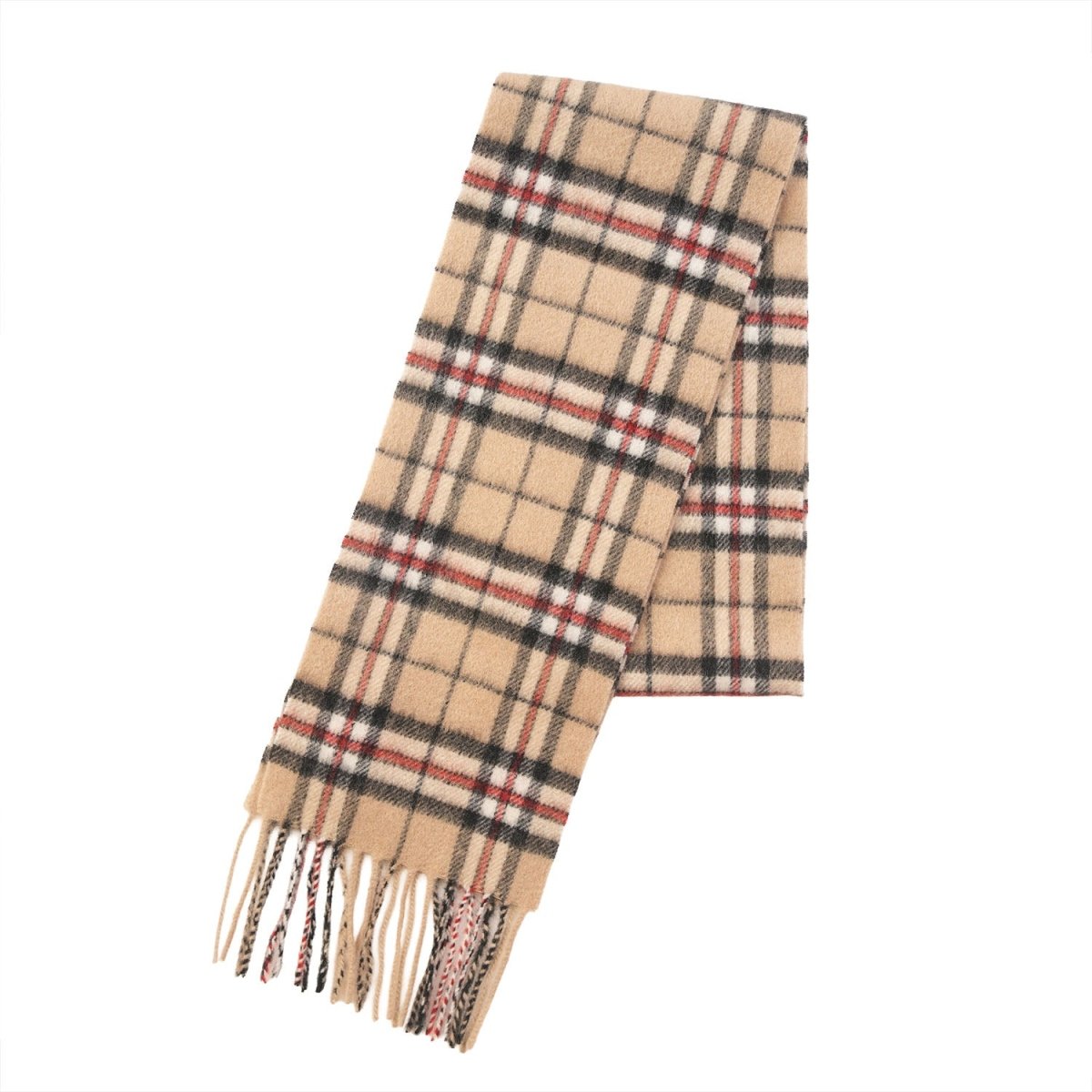 Kids 100% Cashmere Tartan Mini Scarf - THOMSON CAMEL - Heritage Of Scotland -