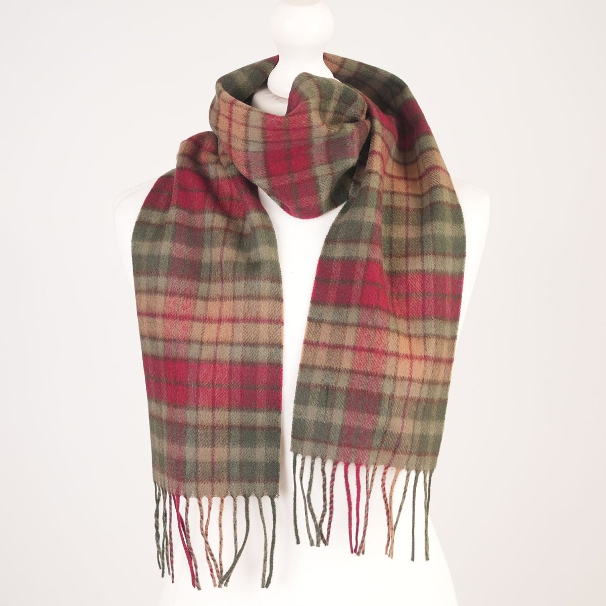 Kids 100% Lambswool Tartan Mini Scarf – Soft Children’s Wool Scarf - BUCHANAN AUTUMN - Heritage Of Scotland -