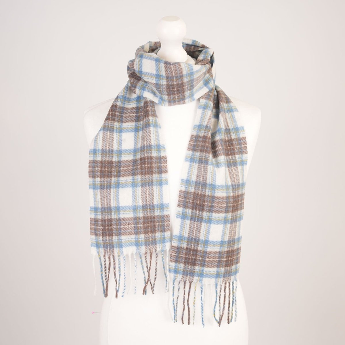 Kids 100% Lambswool Tartan Mini Scarf – Soft Children’s Wool Scarf - STEWART MUTED BLUE - Heritage Of Scotland -