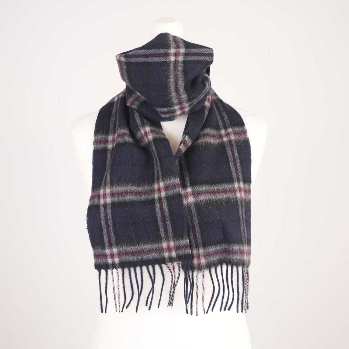 Kids 100% Lambswool Tartan Mini Scarf – Soft Children’s Wool Scarf - THOMSON NAVY - Heritage Of Scotland -