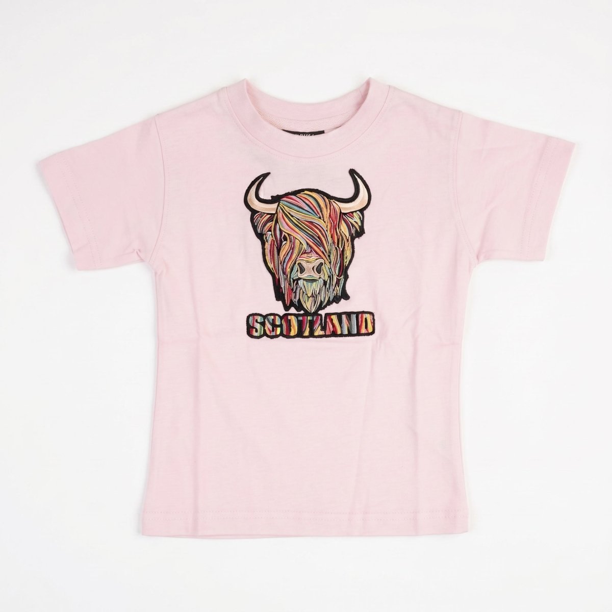 Kids Pastel Highland Cow T-Shirt Cherry Blossom Pink - Heritage Of Scotland - 0 - 1 YEARS