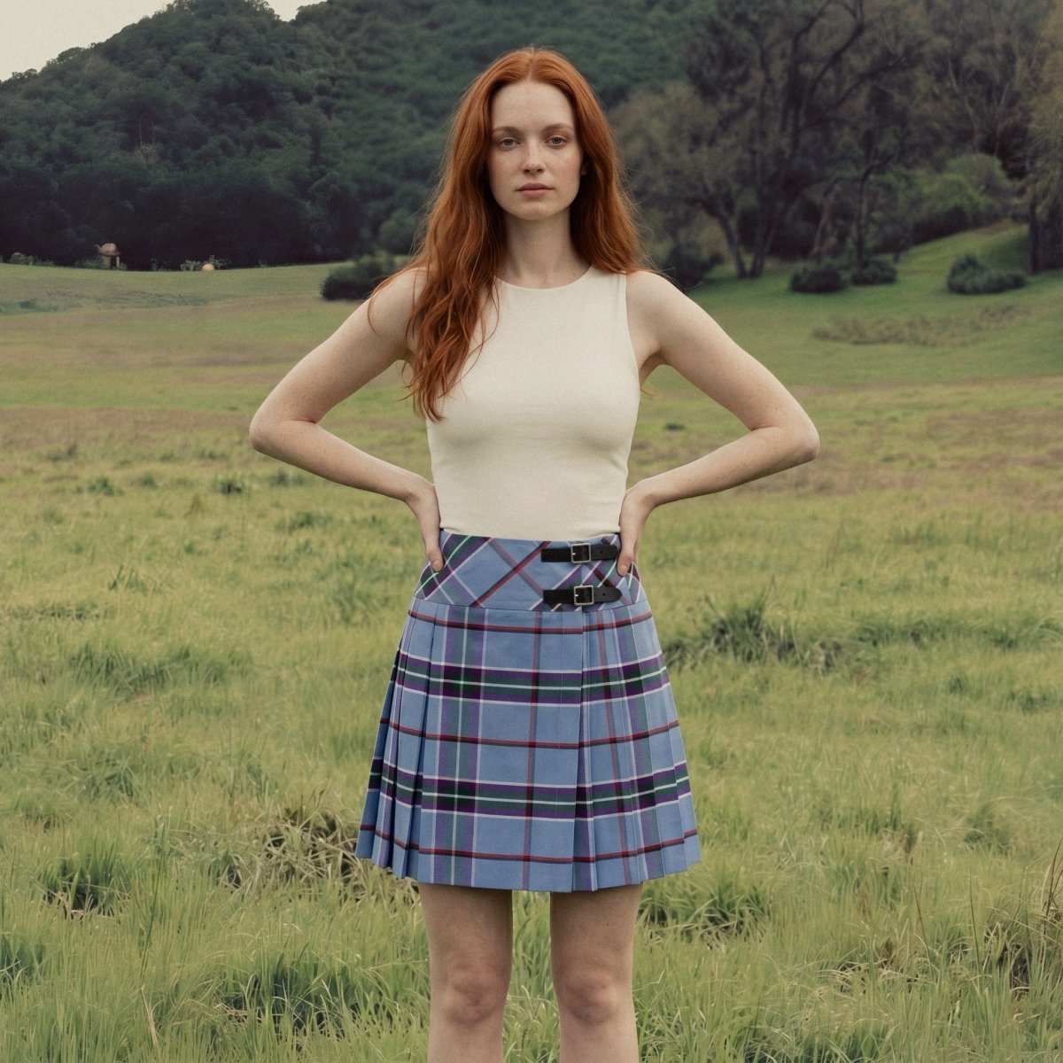 Ladies Deluxe Billie Kilted Skirt World Peace Tartan - Heritage Of Scotland - World Peace Tartan