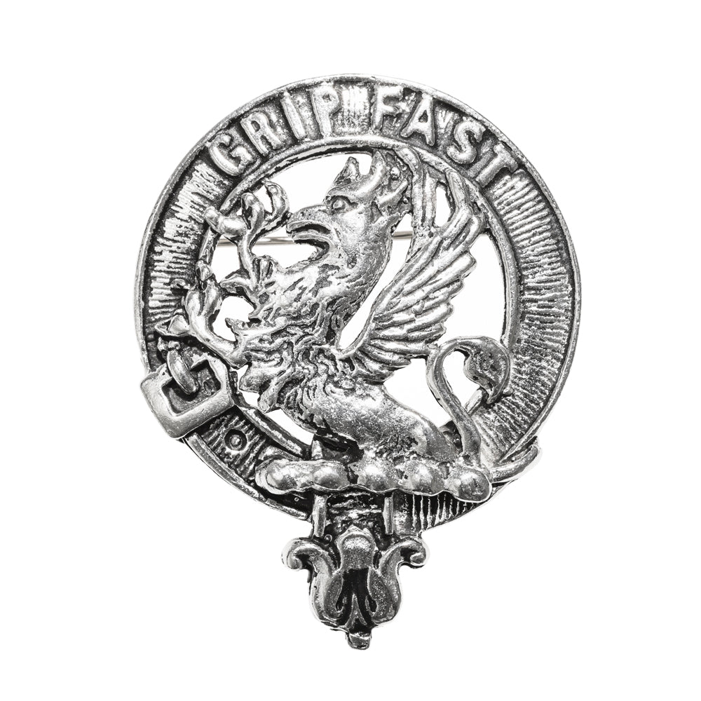 Leslie Clan Badge, Kilt Pin, Lapel Pin, Cufflinks, Keyring/Key Fob & Gift Set — Fine Pewter by Art Pewter — Made in Scotland (Shiny Finish) - Heritage Of Scotland - Badge