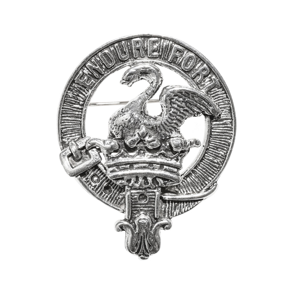 Lindsay Clan Badge, Kilt Pin, Lapel Pin, Cufflinks, Keyring/Key Fob & Gift Set — Fine Pewter by Art Pewter — Made in Scotland (Shiny Finish) - Heritage Of Scotland - Badge