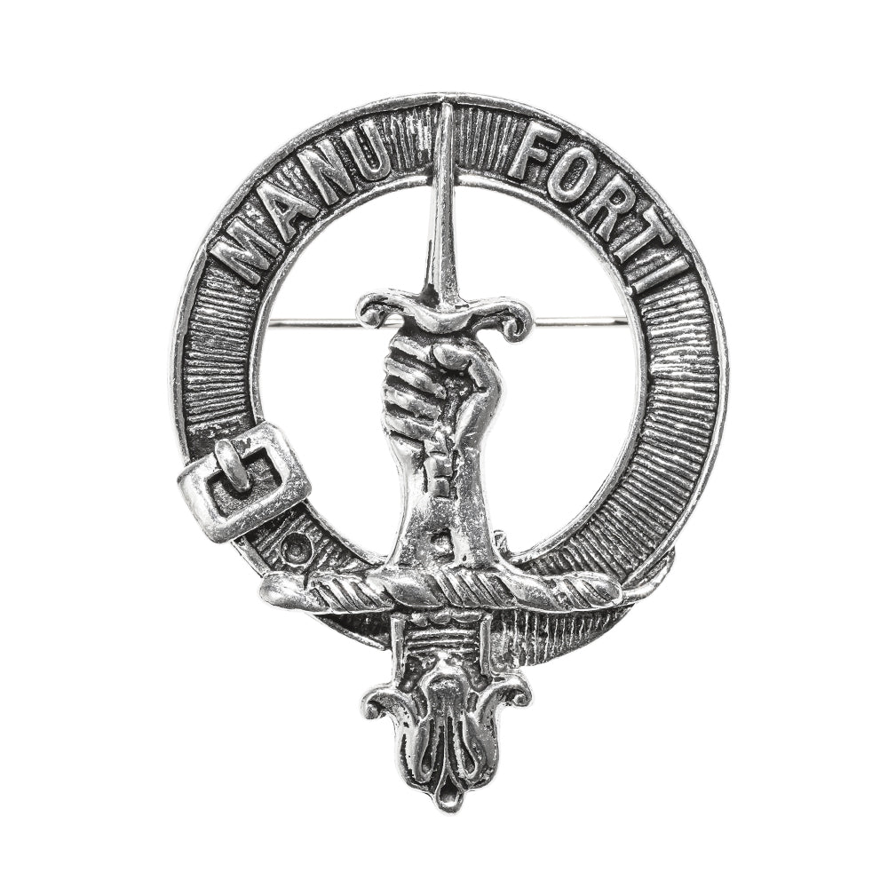 MacKay Clan Badge, Kilt Pin, Lapel Pin, Cufflinks, Keyring/Key Fob & Gift Set — Fine Pewter by Art Pewter — Made in Scotland (Shiny Finish) - Heritage Of Scotland - Badge