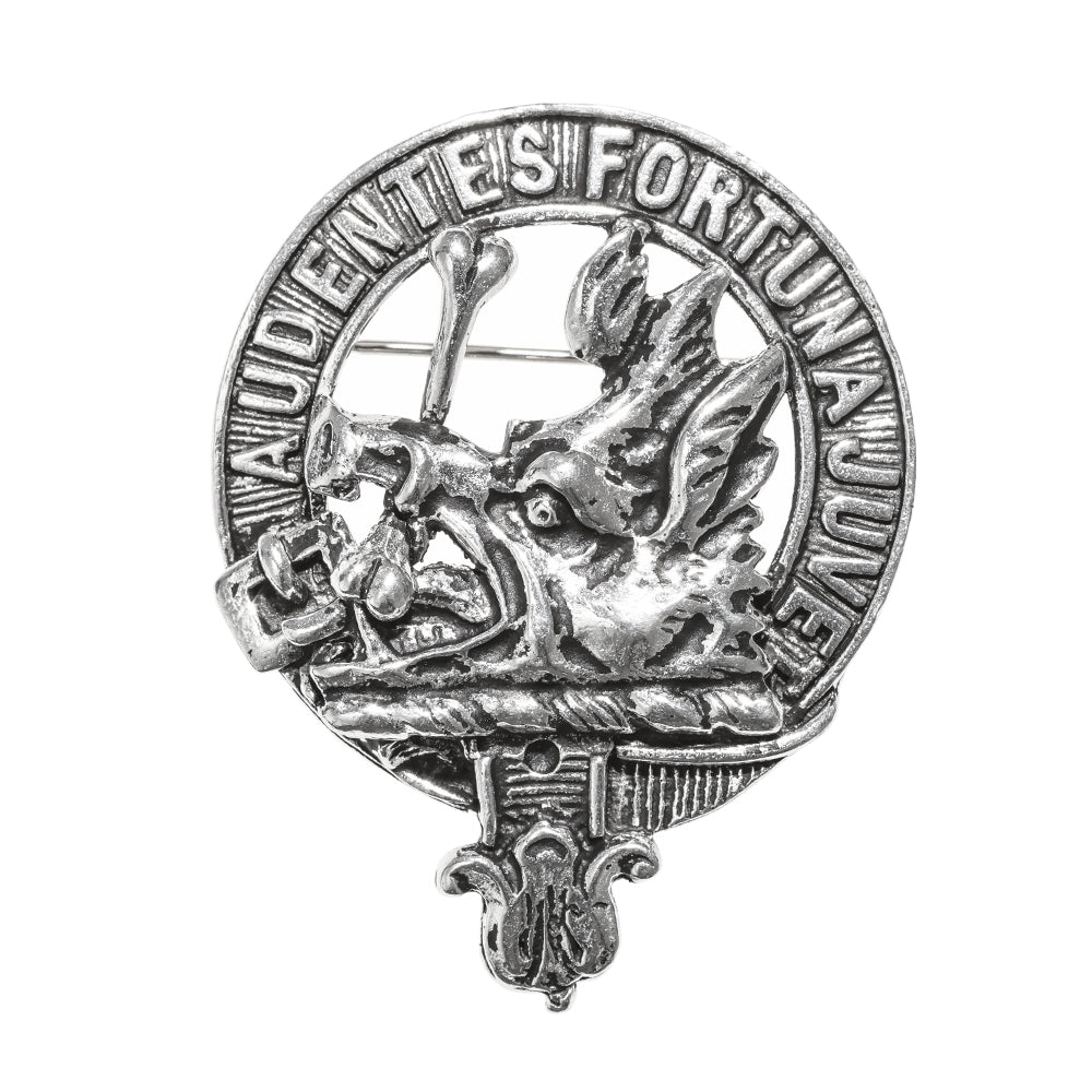 MacKinnon Clan Badge, Kilt Pin, Lapel Pin, Cufflinks, Keyring/Key Fob & Gift Set — Fine Pewter by Art Pewter — Made in Scotland (Shiny Finish) - Heritage Of Scotland - Badge