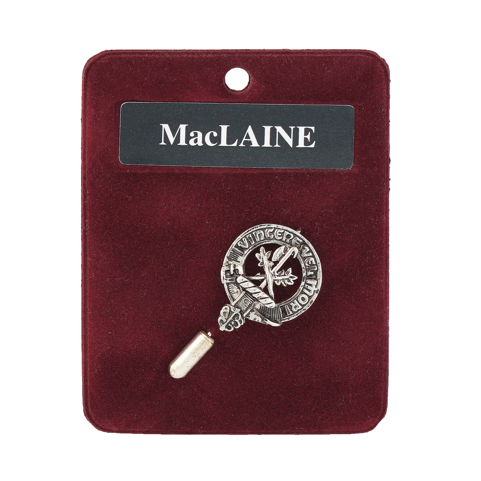 MacLaine Clan Badge, Kilt Pin, Lapel Pin, Cufflinks, Keyring/Key Fob & Gift Set — Fine Pewter by Art Pewter — Made in Scotland (Shiny Finish) - Heritage Of Scotland - Badge