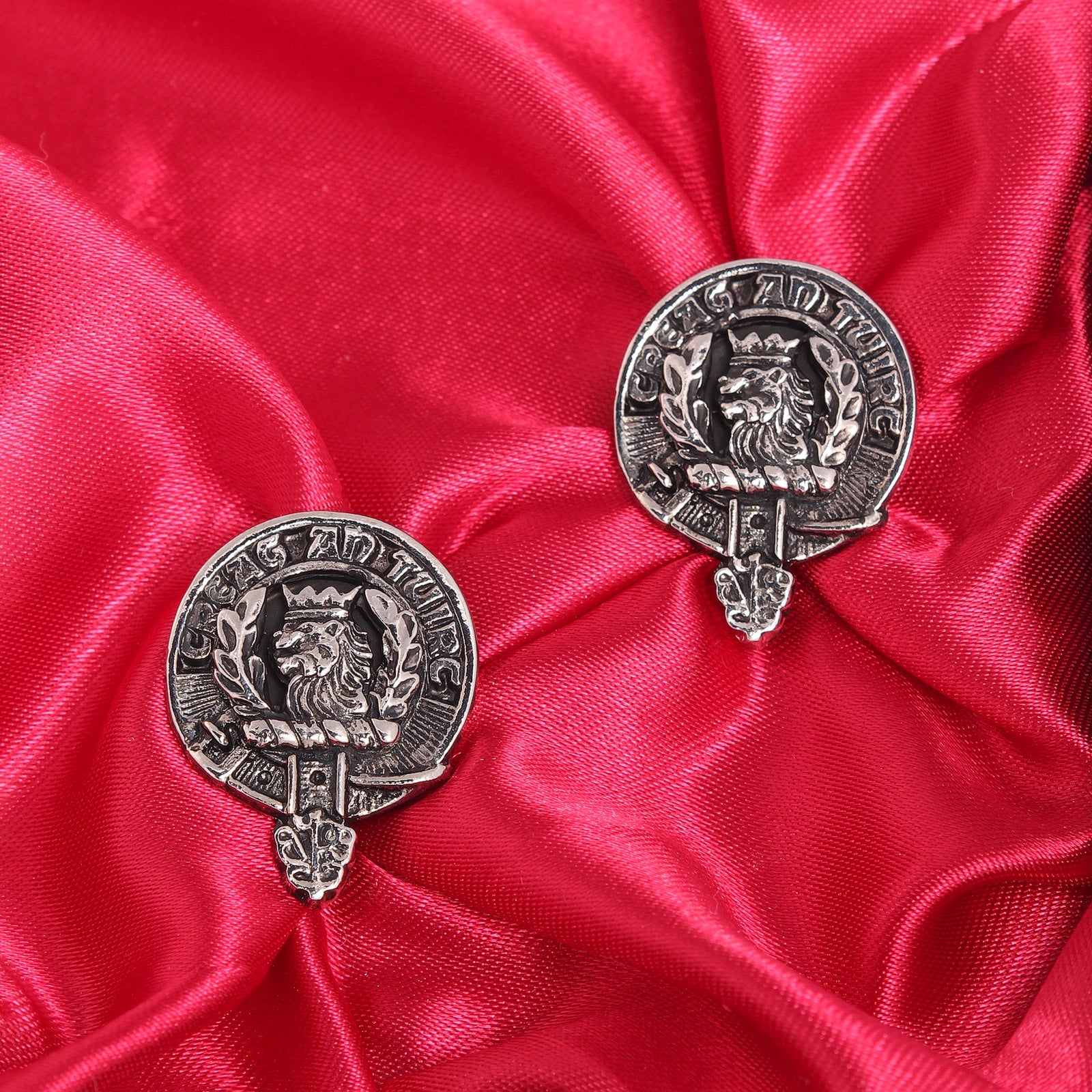 MacLaren Clan Badge, Kilt Pin, Lapel Pin, Cufflinks, Keyring/Key Fob & Gift Set — Fine Pewter by Art Pewter — Made in Scotland (Shiny Finish) - Heritage Of Scotland - Cufflinks