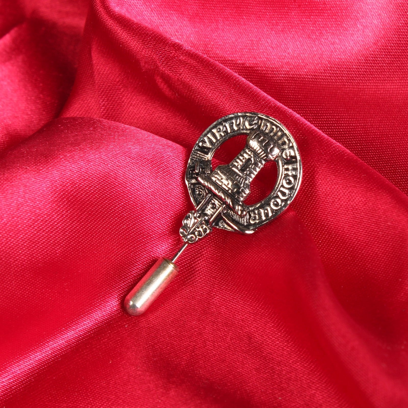 MacLean Clan Badge, Kilt Pin, Lapel Pin, Cufflinks, Keyring/Key Fob & Gift Set — Fine Pewter by Art Pewter — Made in Scotland (Shiny Finish) - Heritage Of Scotland - Lapel Pin