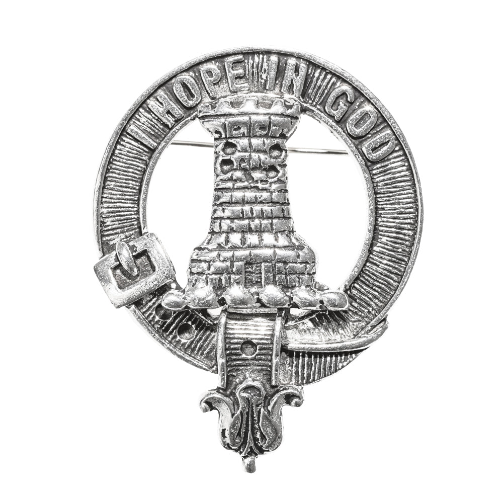 MacNaughton Clan Badge, Kilt Pin, Lapel Pin, Cufflinks, Keyring/Key Fob & Gift Set — Fine Pewter by Art Pewter — Made in Scotland (Shiny Finish) - Heritage Of Scotland - Badge
