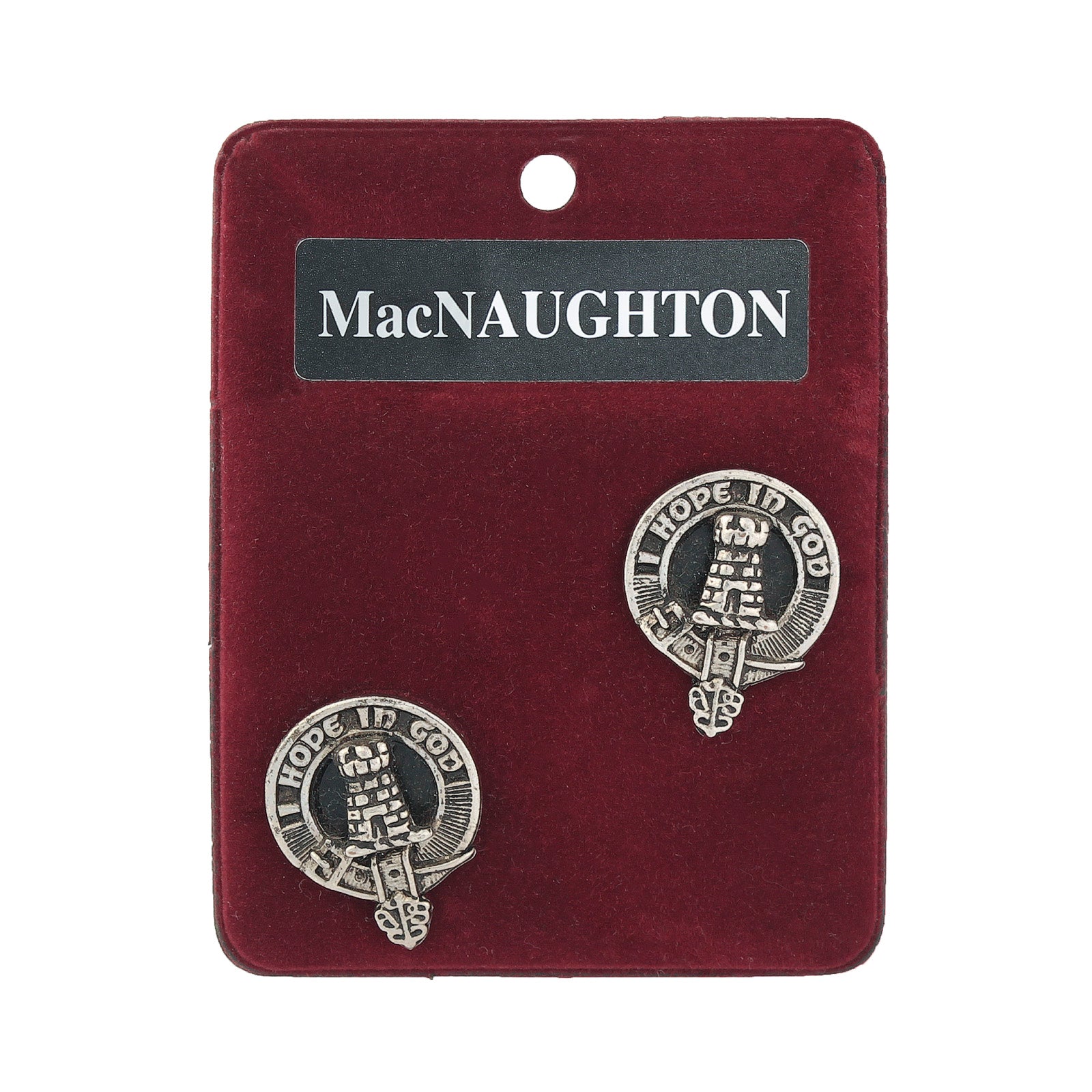 MacNaughton Clan Badge, Kilt Pin, Lapel Pin, Cufflinks, Keyring/Key Fob & Gift Set — Fine Pewter by Art Pewter — Made in Scotland (Shiny Finish) - Heritage Of Scotland - Cufflinks
