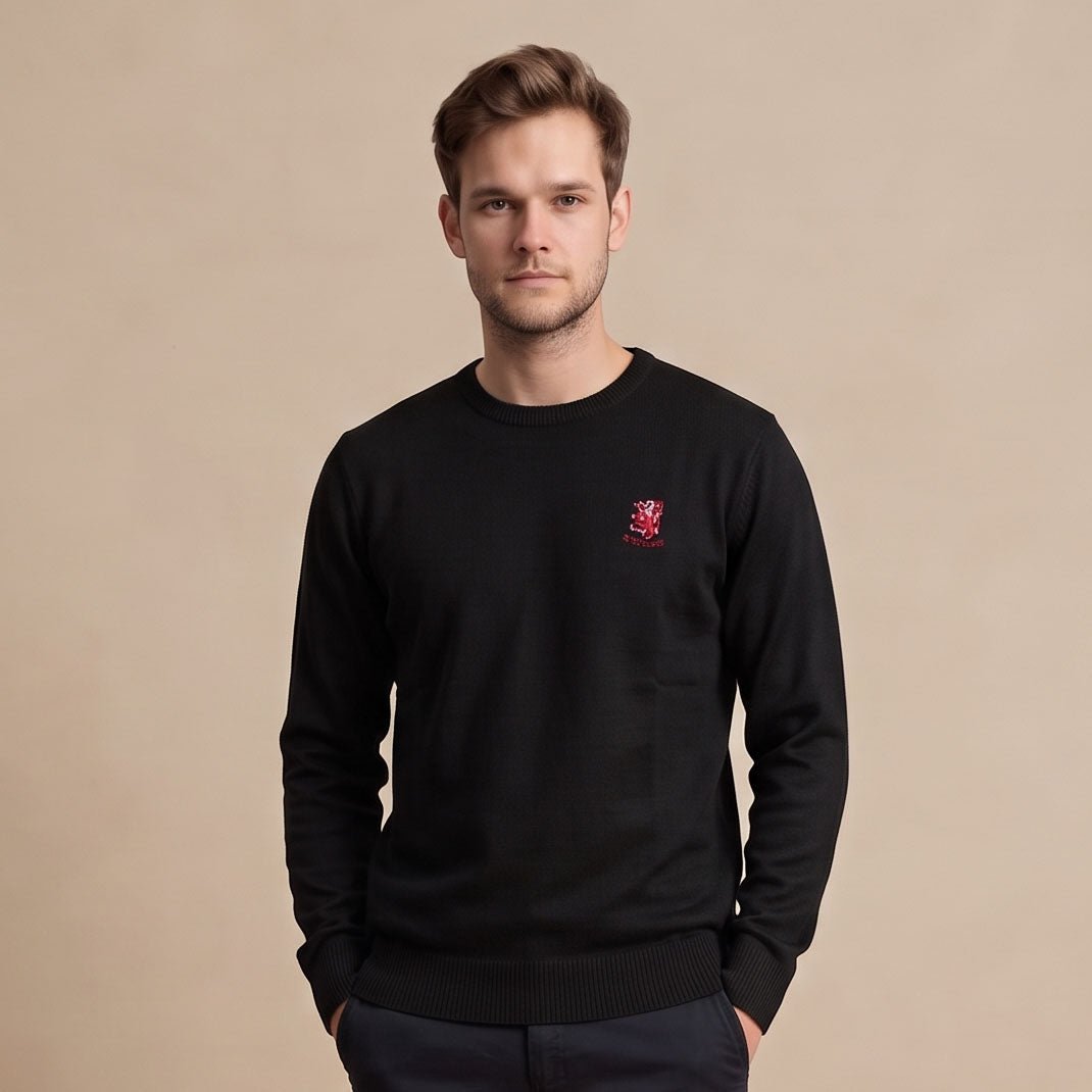 Men's Ballantrae Lion Jumper - Black - Heritage Of Scotland - S