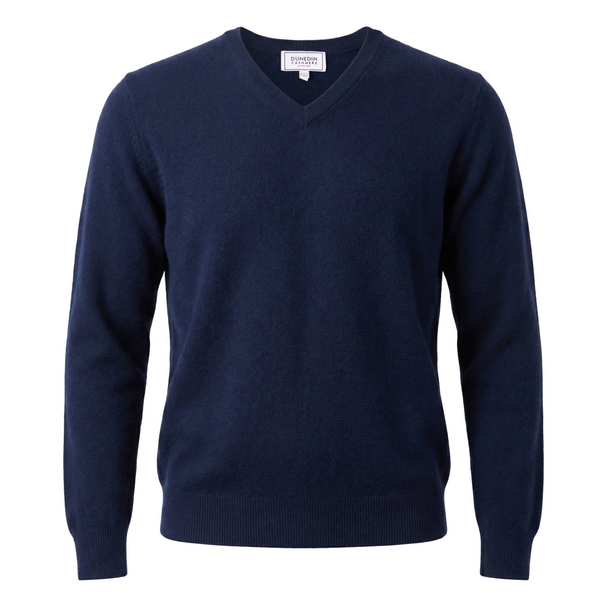 Men's Dunedin Cashmere 100% Cashmere V Neck Jumper - Cosmos - Heritage Of Scotland - XS