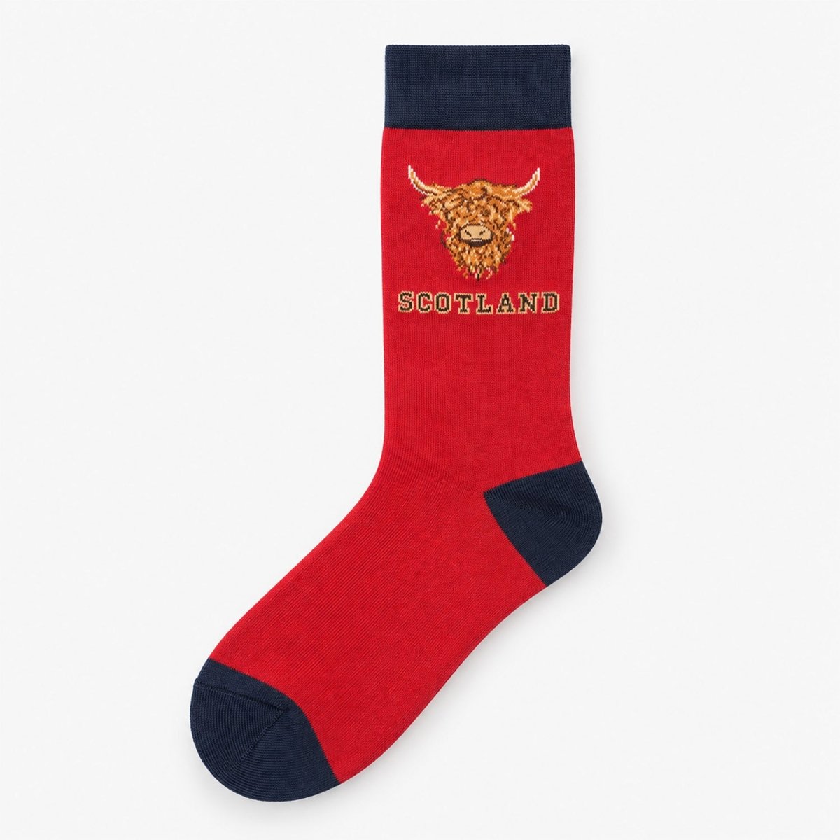 Men’s Luxury Bamboo Socks – Soft, Breathable & Stylish Everyday Comfort - HIGHLAND COW 2 RED - Heritage Of Scotland -