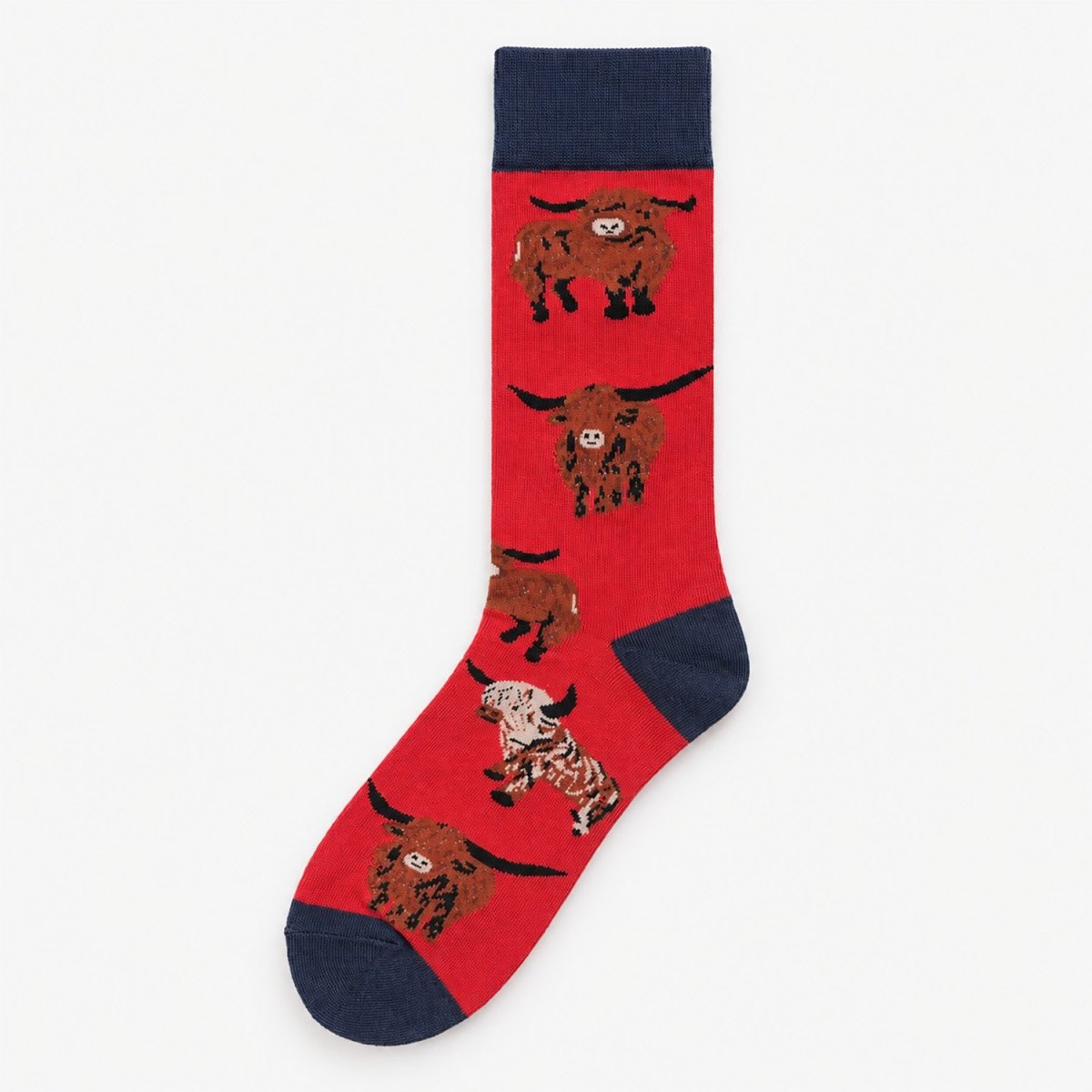 Men’s Luxury Bamboo Socks – Soft, Breathable & Stylish Everyday Comfort - HIGHLAND COW 3 RED - Heritage Of Scotland -