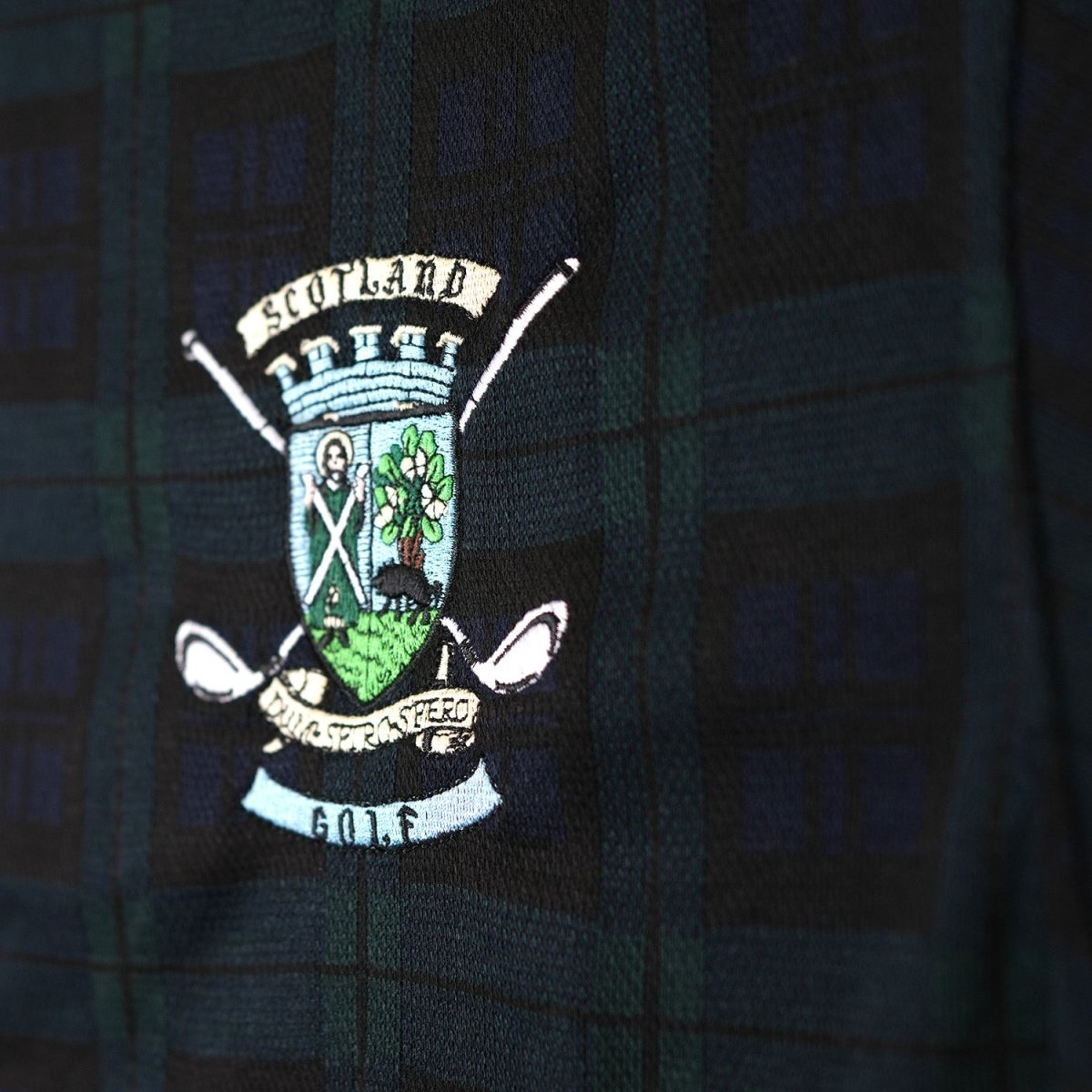 Mens Tartan Scotland Golf Polo Shirt - Black Watch - Heritage Of Scotland - BLACK WATCH / S