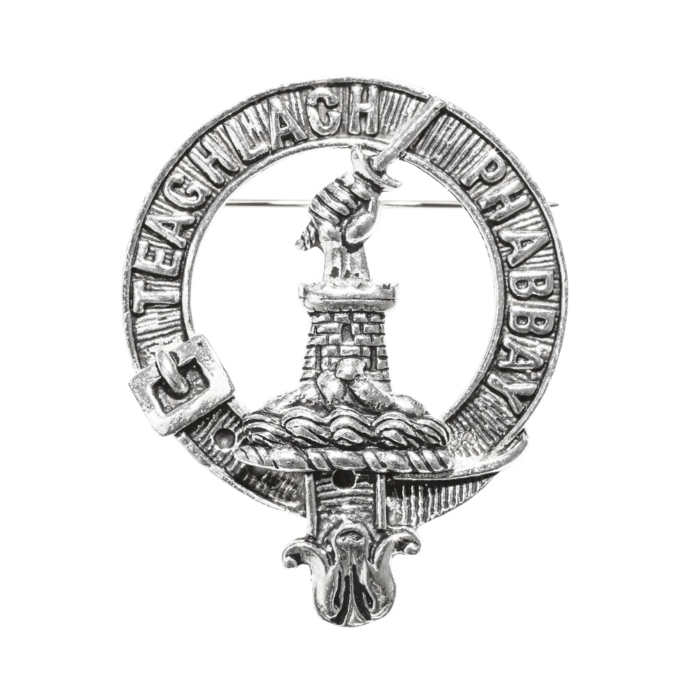 Morrison Clan Badge, Kilt Pin, Lapel Pin, Cufflinks, Keyring/Key Fob & Gift Set — Fine Pewter by Art Pewter — Made in Scotland (Shiny Finish) - Heritage Of Scotland - Badge