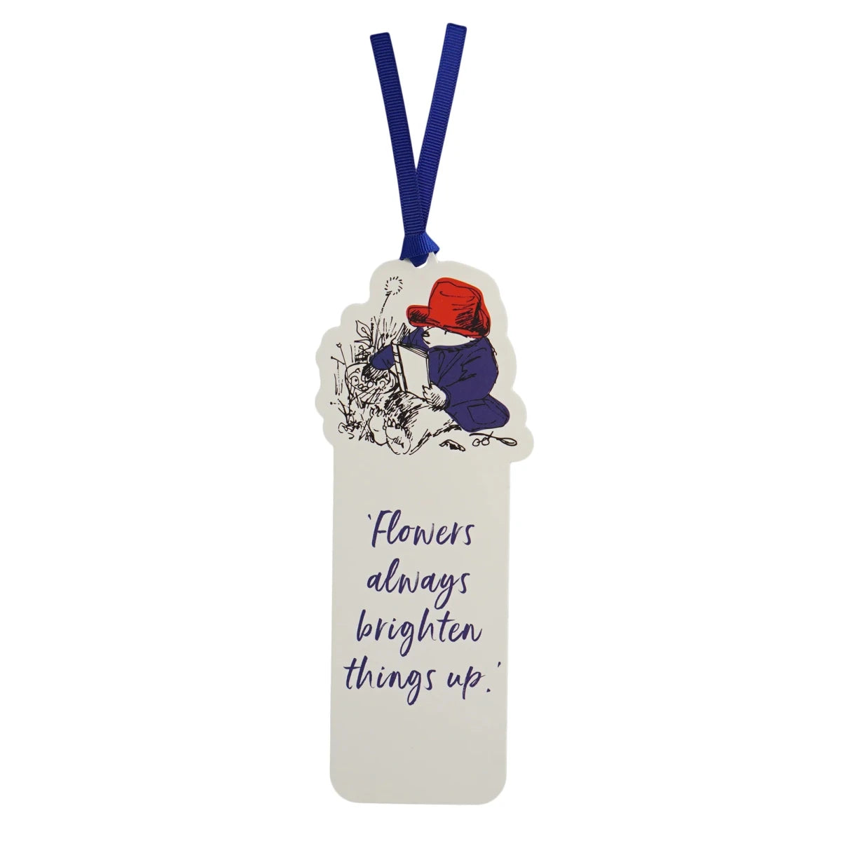 Paddington Bear Flowers Shaped Paper Bookmark with Ribbon - Heritage Of Scotland -