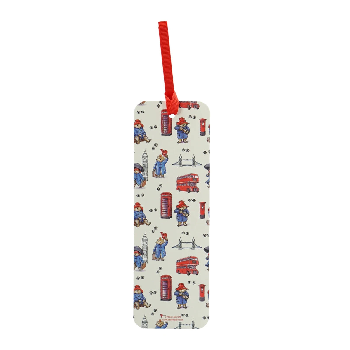 Paddington Bear London Paper Bookmark with Red Ribbon - Heritage Of Scotland -