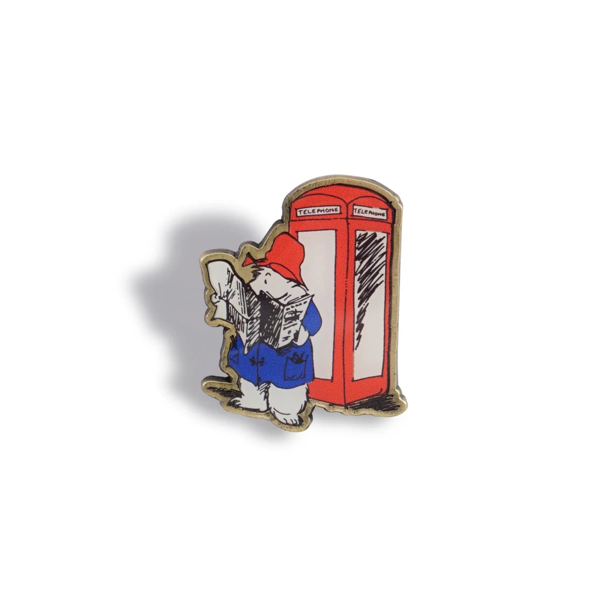 Paddington Bear London Telephone Box Enamel Pin Badge - Heritage Of Scotland -