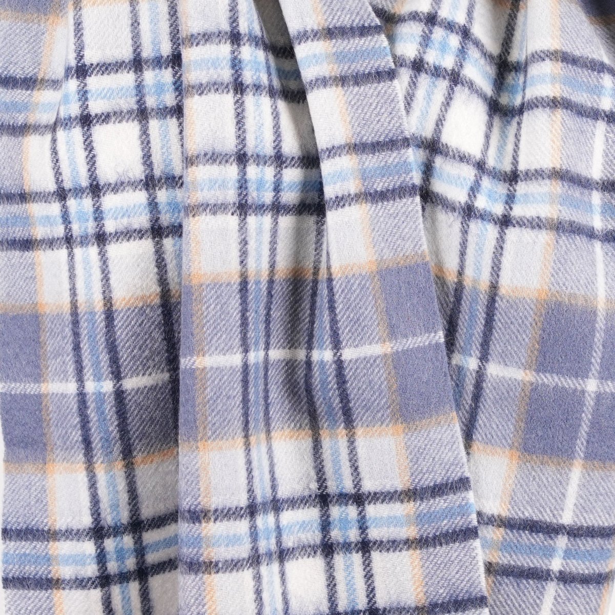 Premium 100% Pure Cashmere Wide Fringed Scarf - BROKEN GINGHAM - Heritage Of Scotland -