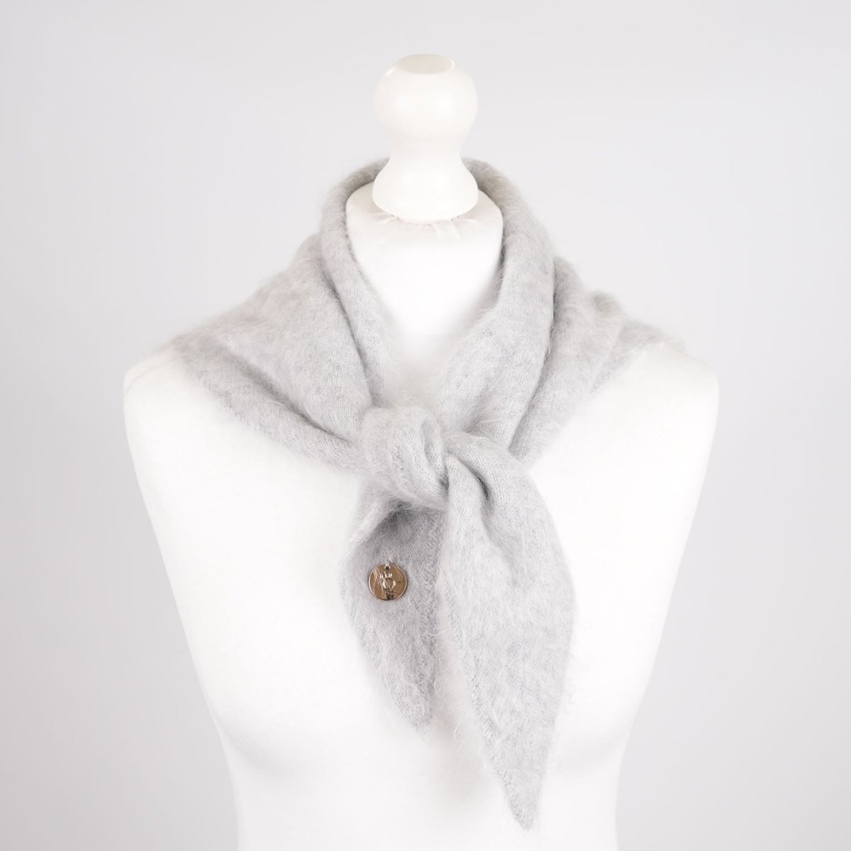 Pure Brushed Luxury Cashmere Triangle Head Scarf - RAIN - Heritage Of Scotland -