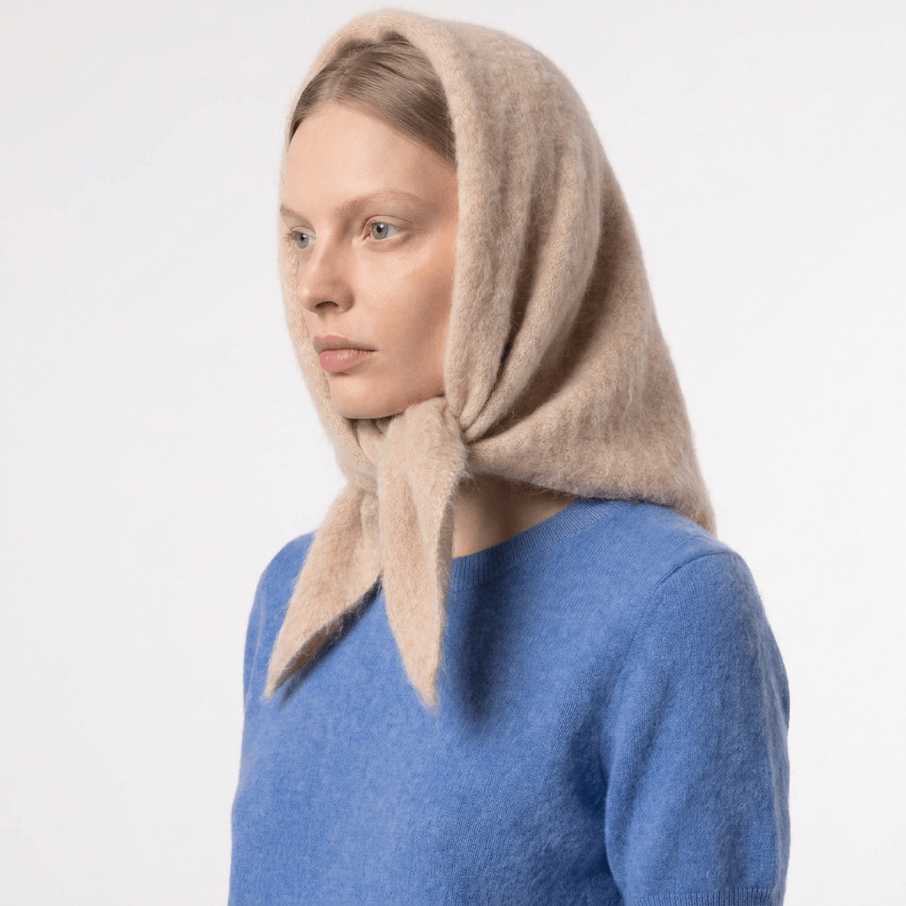 Pure Brushed Luxury Cashmere Triangle Head Scarf - REED - Heritage Of Scotland -