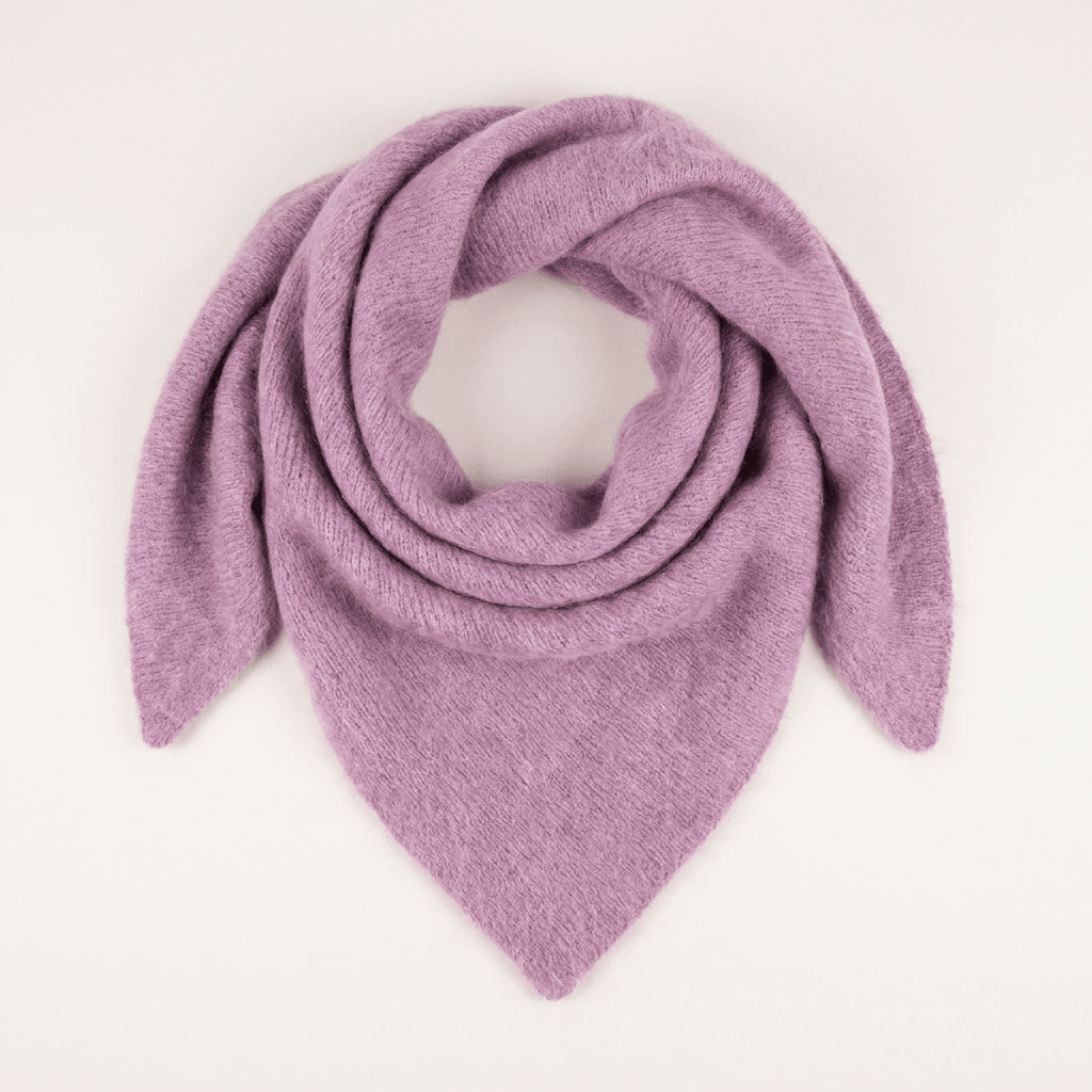 Pure Brushed Luxury Cashmere Triangle Head Scarf - VIOLET - Heritage Of Scotland -