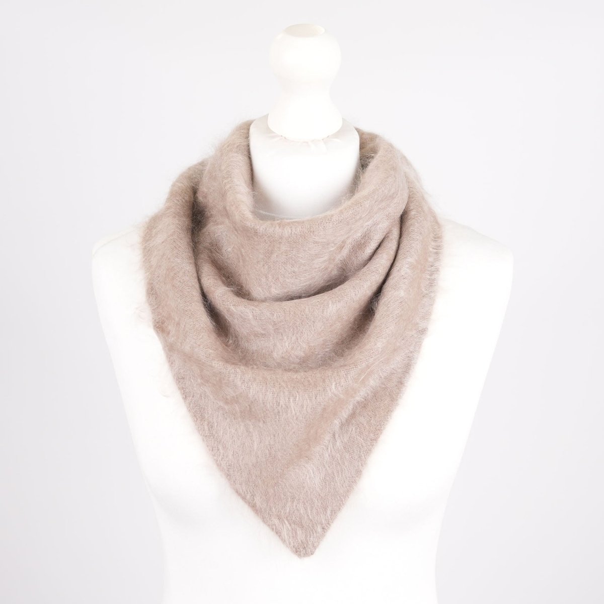 Pure Brushed Luxury Cashmere Triangle Head Scarf - WHEAT - Heritage Of Scotland -