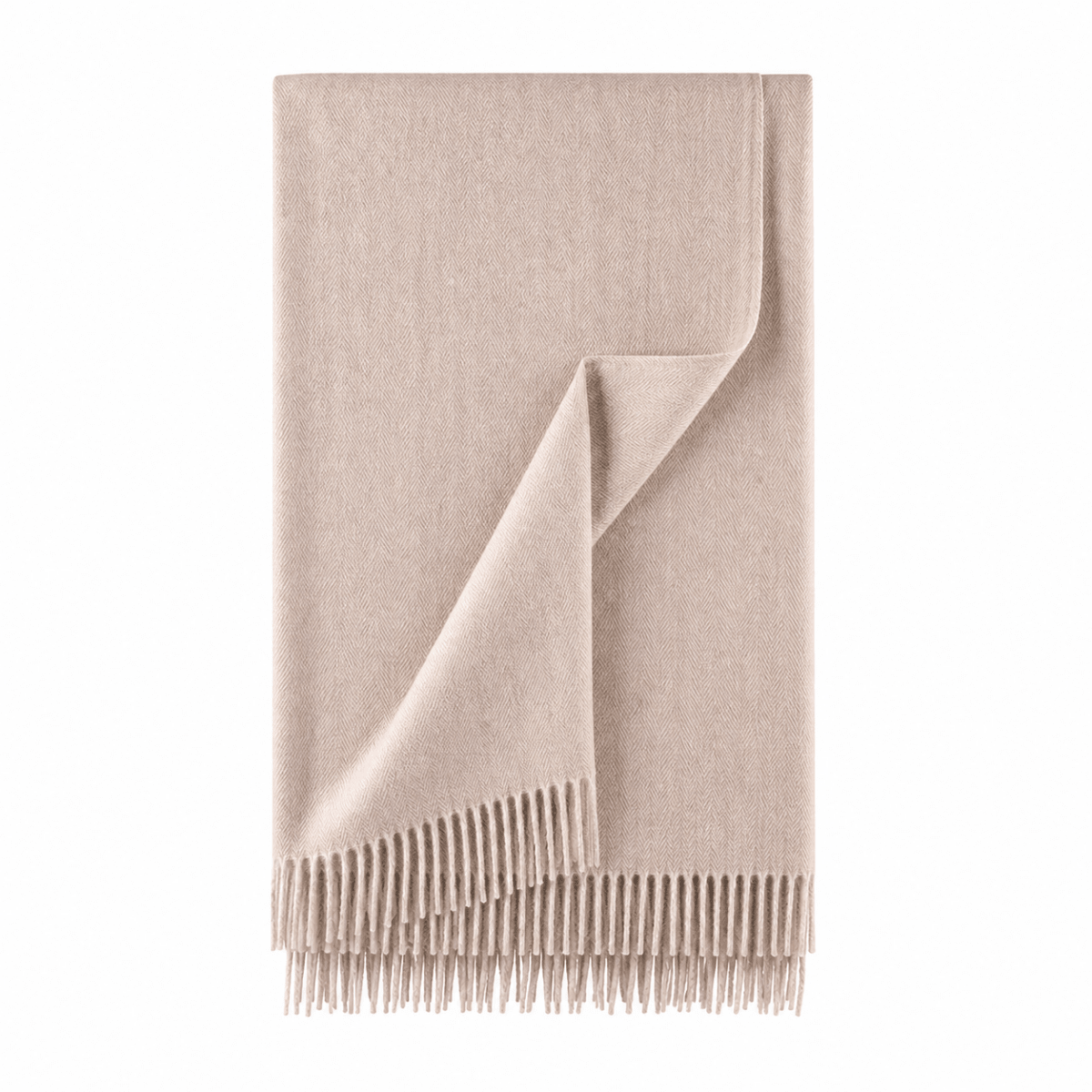 Recycled Wool Herringbone Blanket with Fringe – Soft Warm Throw - Heritage Of Scotland - Spice