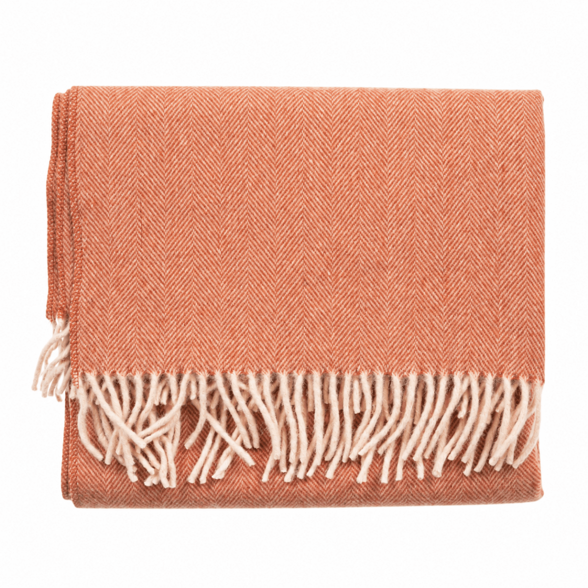 Recycled Wool Herringbone Knee Blanket – Pastel Fringed Throw - SPICE - Heritage Of Scotland -
