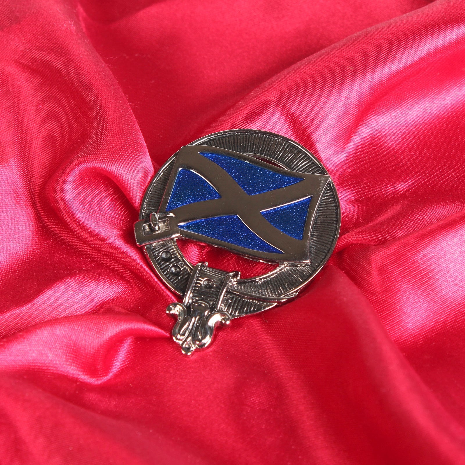 Saltire Clan Badge, Kilt Pin, Lapel Pin, Cufflinks, Keyring/Key Fob & Gift Set — Fine Pewter by Art Pewter — Made in Scotland (Shiny Finish) - Heritage Of Scotland - Badge