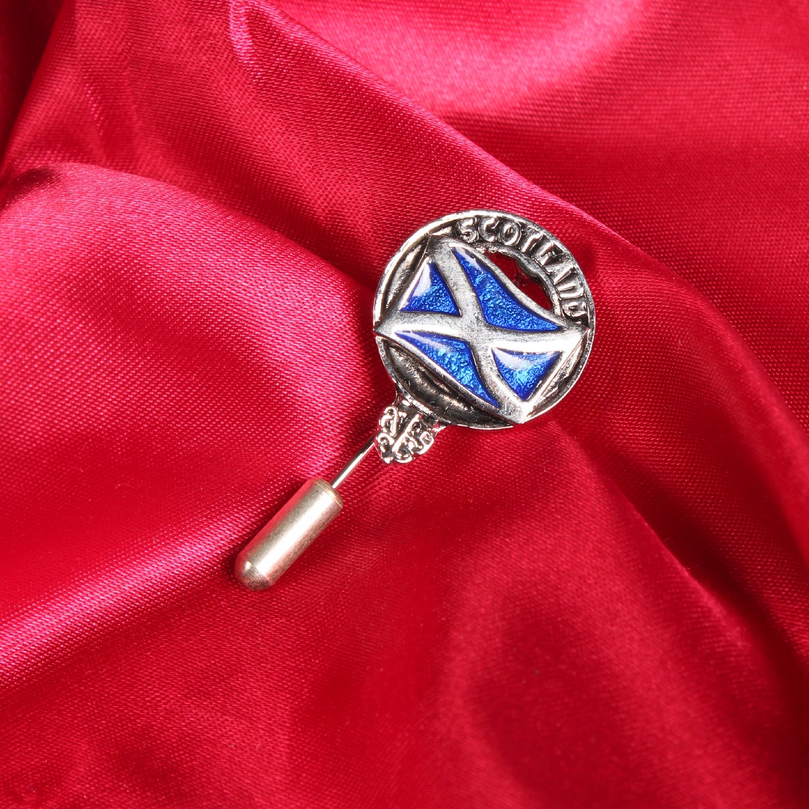 Saltire Clan Badge, Kilt Pin, Lapel Pin, Cufflinks, Keyring/Key Fob & Gift Set — Fine Pewter by Art Pewter — Made in Scotland (Shiny Finish) - Heritage Of Scotland - Lapel Pin