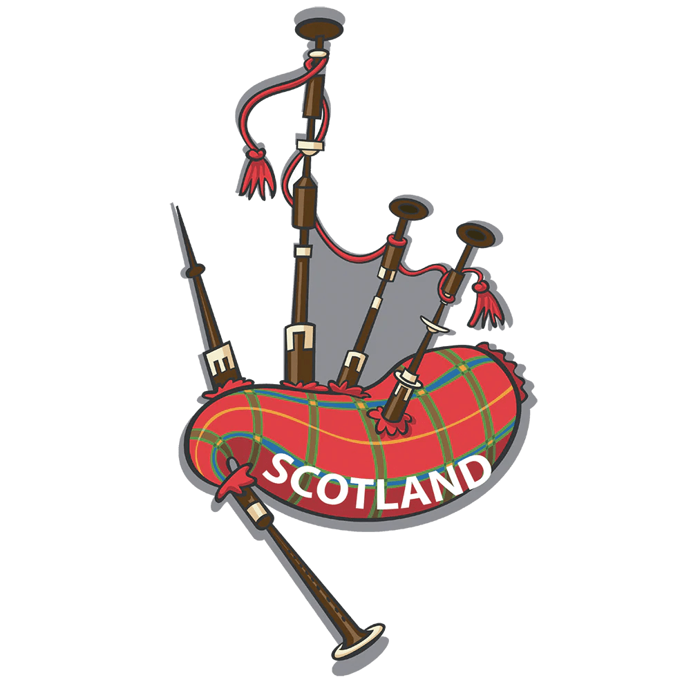 Scotland Metallic Magnet – Highland Coo, Nessie, or Bagpipes - Heritage Of Scotland - Bagpipes