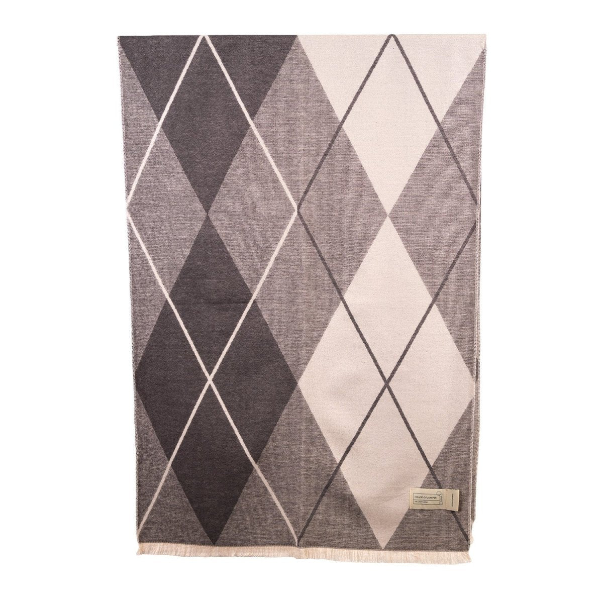 Super Soft Argyle Stole – Lightweight Luxury Wrap Scarf for Everyday Style - Heritage Of Scotland - STEEPLE GREY/WHISPER WHITE