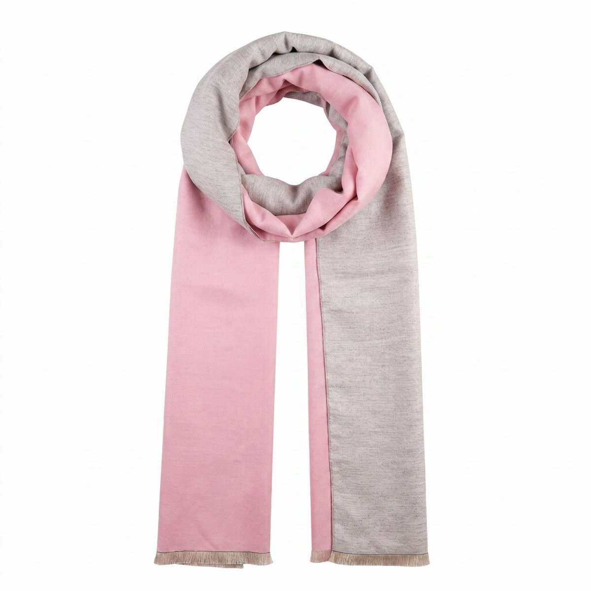 Super Soft Plain Stole – Bright Pink & Light Grey - Heritage Of Scotland - BRIGHT PINK/LIGHT GREY